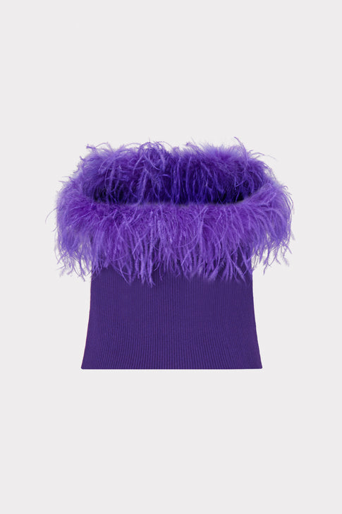 Strapless Feather Knit Top Purple Image 5 of 5