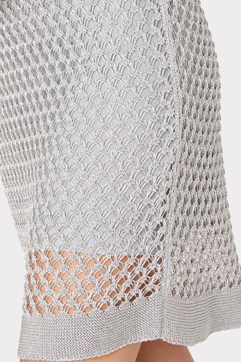 Sinclair Metallic Mesh Mini Dress Silver Image 3 of 4