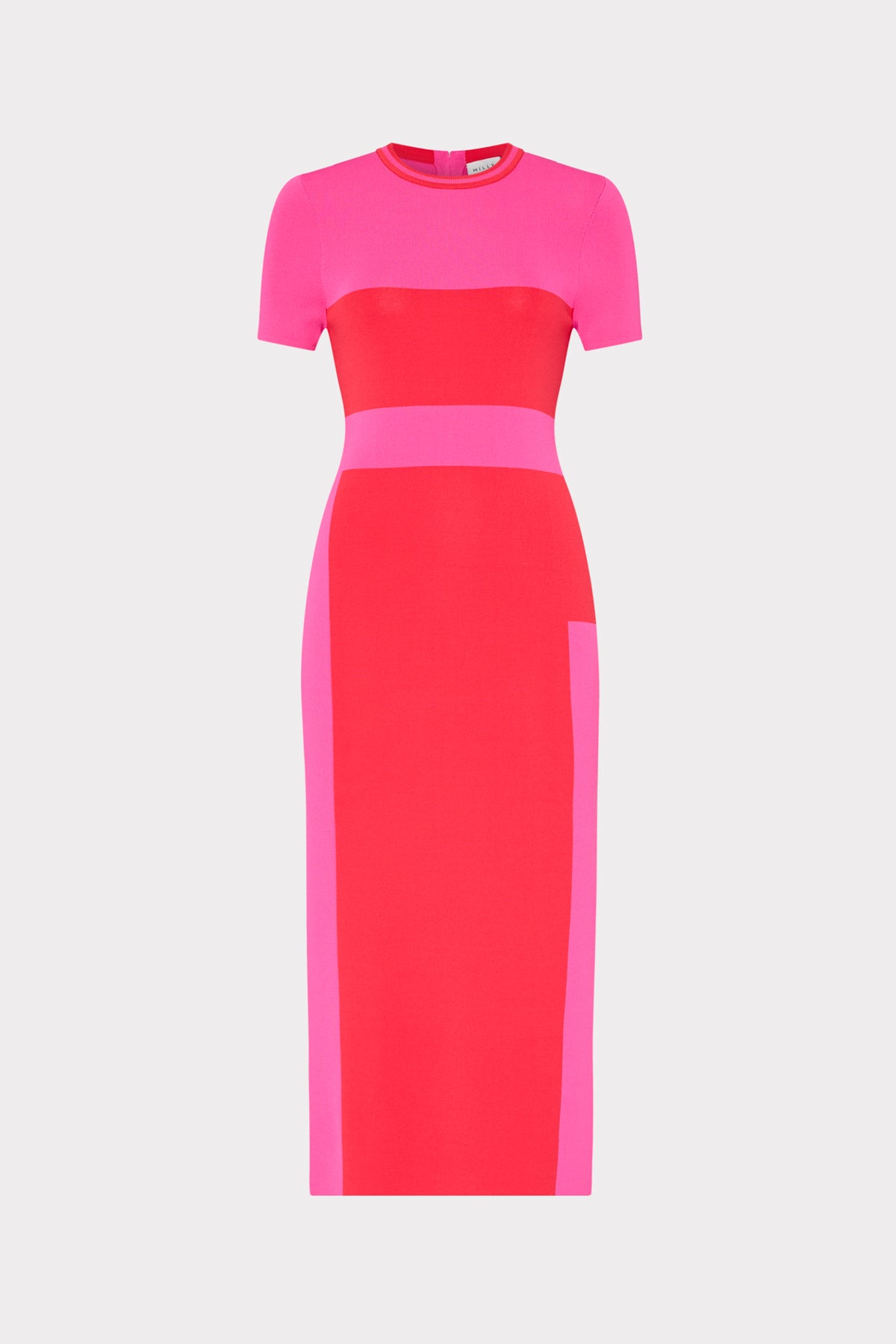 Pink Multi Shohona Colorblock Knit Dress - Front View | MILLY