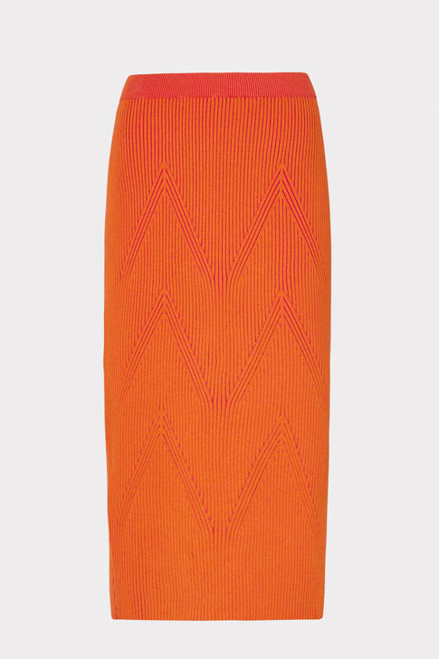 Plaited Knit Midi Skirt Pink/Coral Image 1 of 4