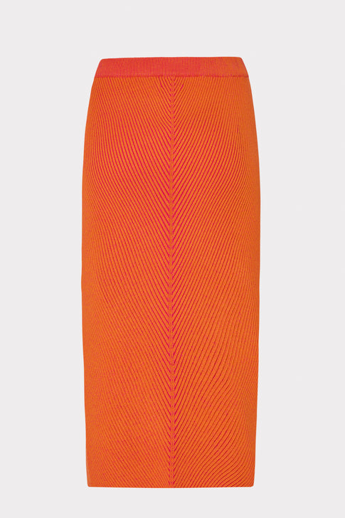 Plaited Knit Midi Skirt Pink/Coral Image 4 of 4