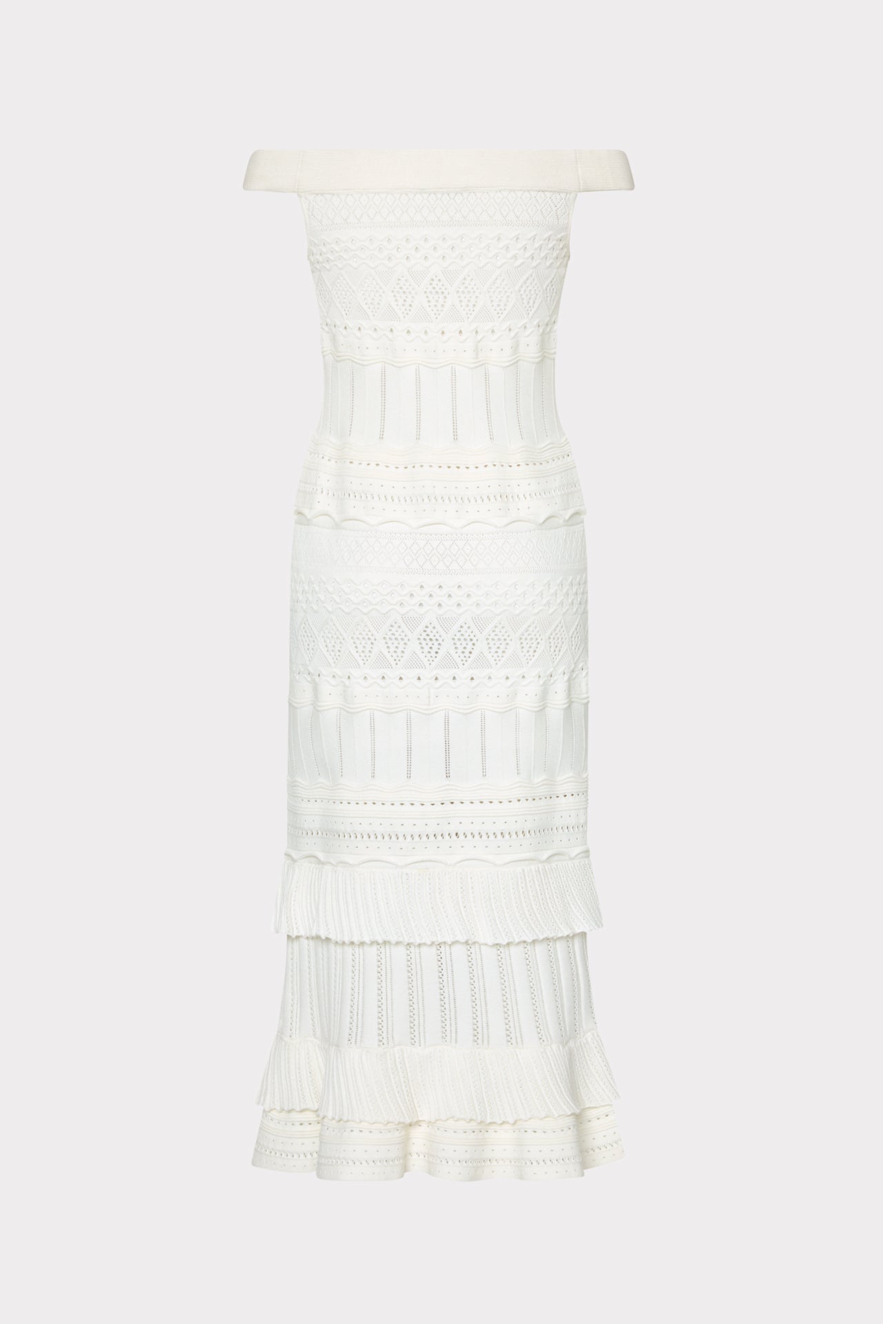 knee length dresses for ladies Maven Ruffle Midi Dress in Ecru
