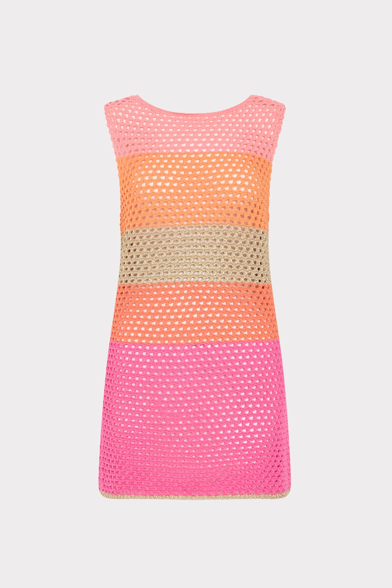 Milly Women's Open-Knit Striped Cover-Up Minidress - Pink Multi