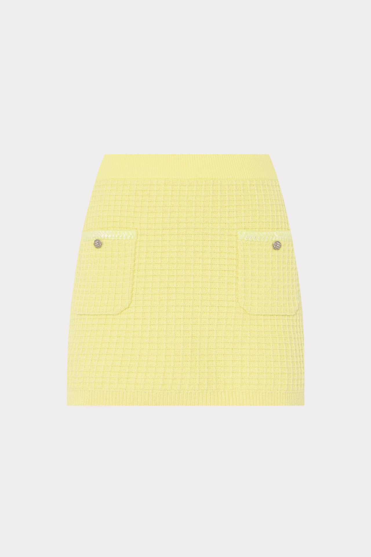 Saige Textured Mini Skirt in Light Yellow | MILLY