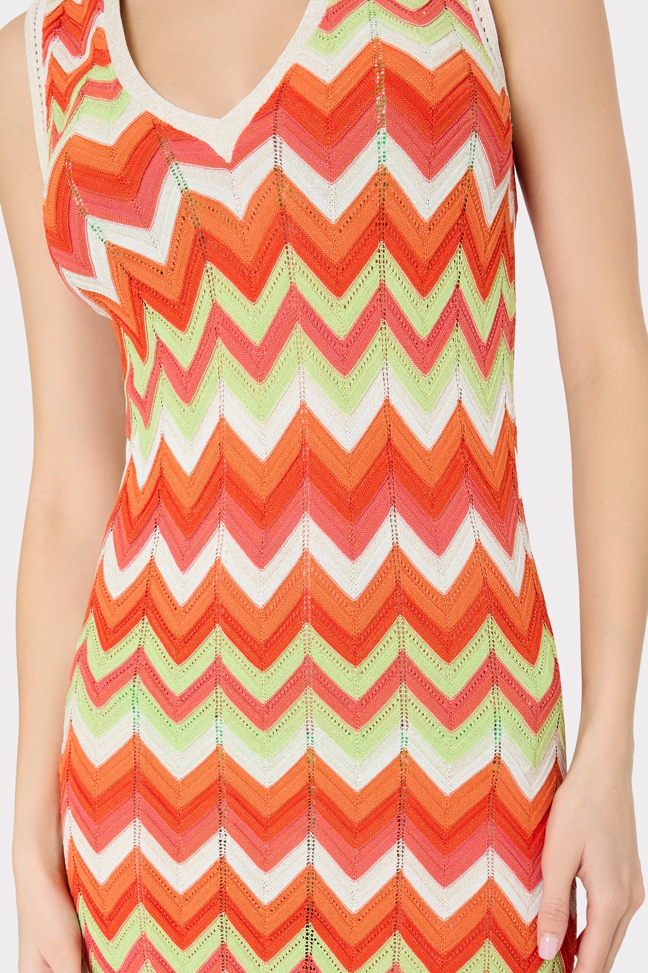 Kaela Knit Midi Dress in Orange Multi