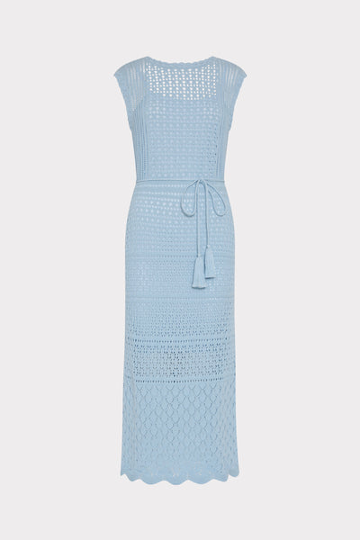 MILLY Kai Crochet Midi Dress Petite