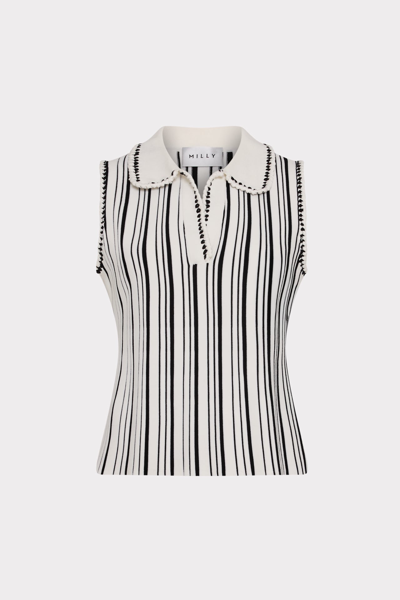 Kaya Knit Top in Black/White | MILLY