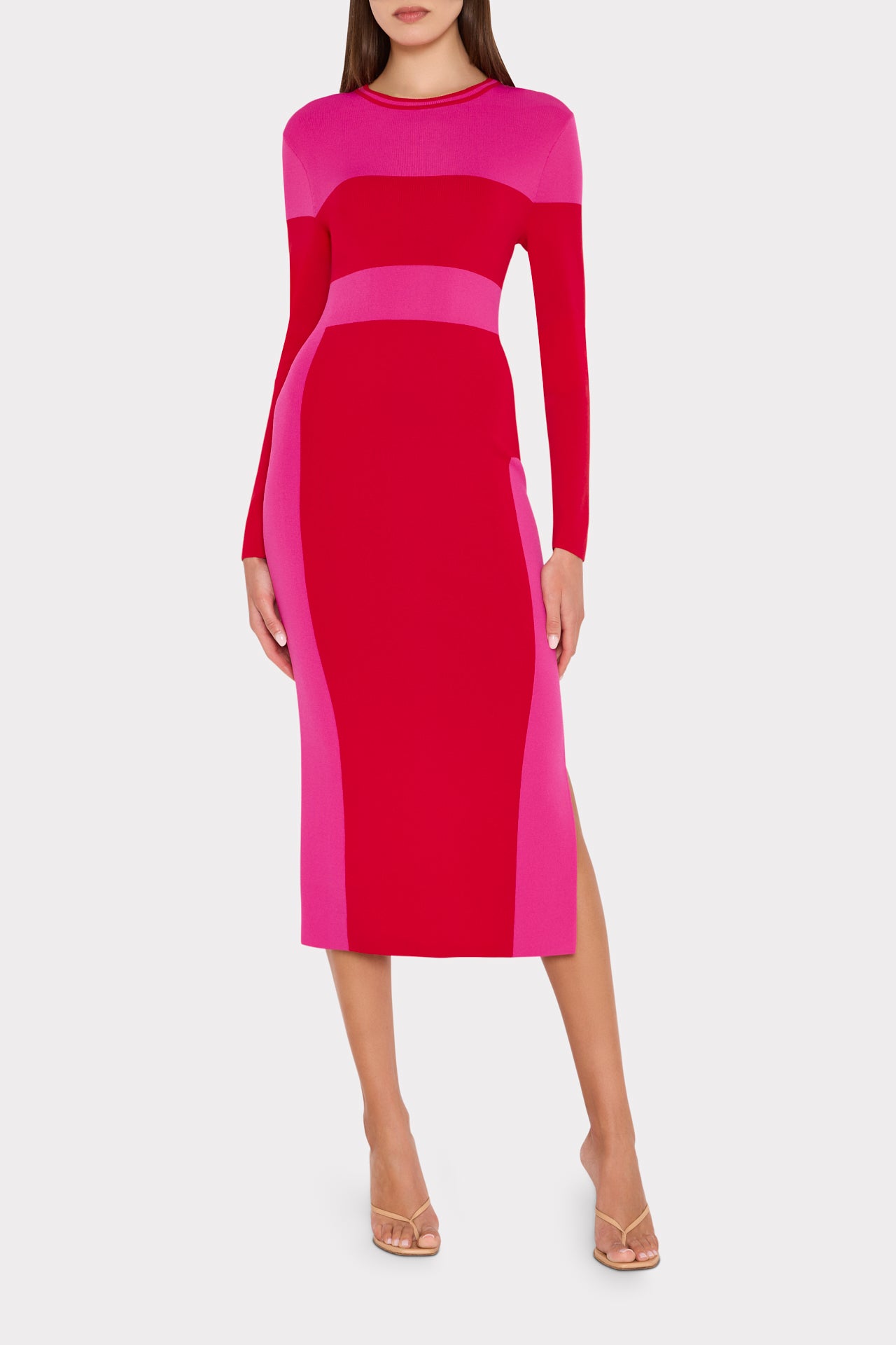 Shohona Long Sleeve Midi Dress Pink Multi / L