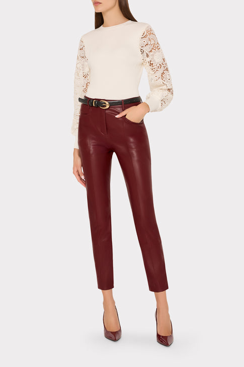 Ecru Josette Lace Sleeve Sweater On Model - Elegant Styled Look | MILLY