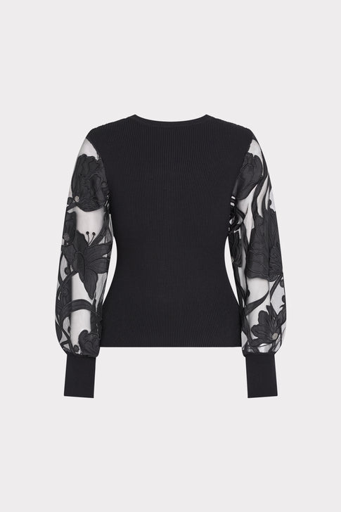Etta Combo Sleeve Knit Pullover