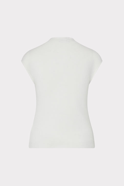 Ecru Floral Knit Top - Back View | MILLY