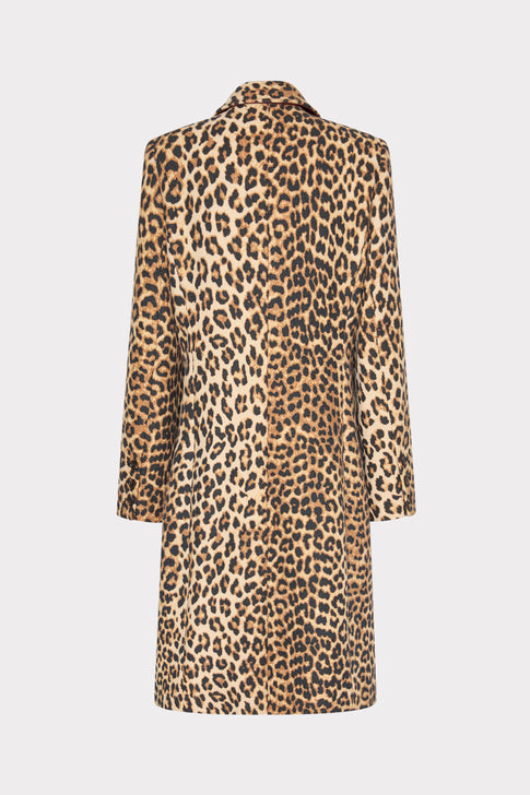 Leopard Double Breasted Coat Brown Image 4 of 4