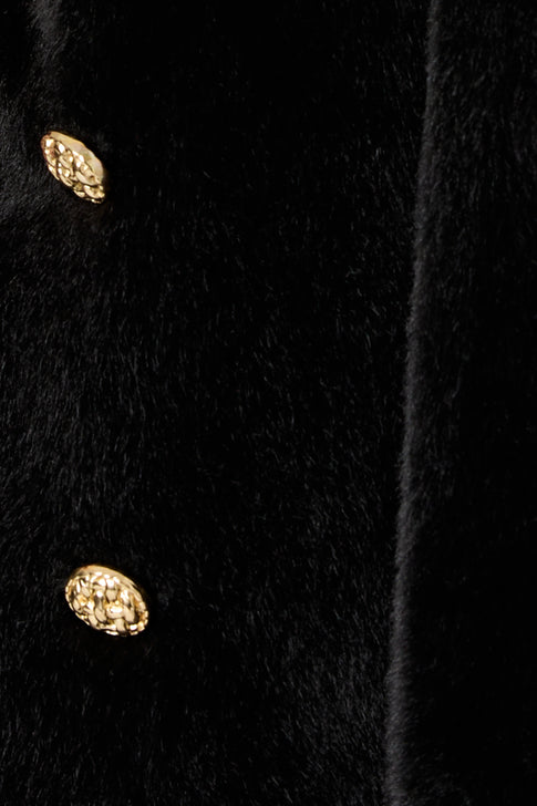 Faux Mink Wrap Coat Black Image 4 of 5