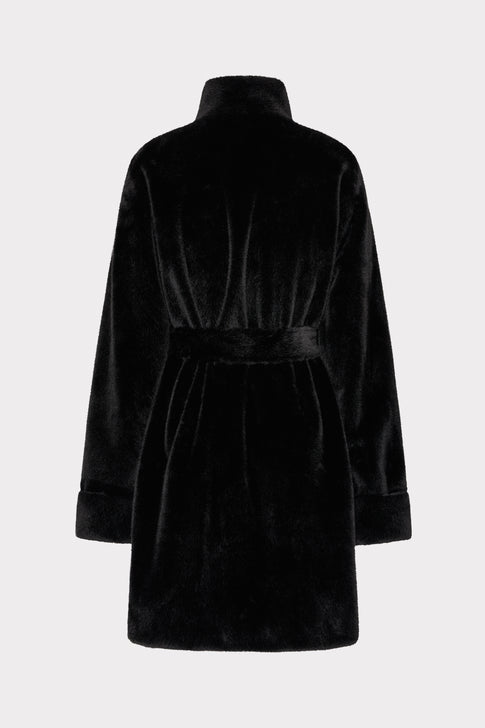 Faux Mink Wrap Coat Black Image 5 of 5