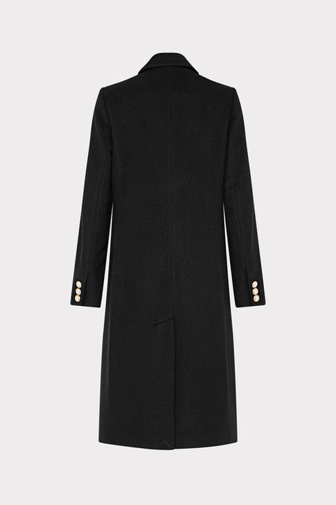 Single Breasted Wool Coat With Pearl Buttons Black Image 4 of 4