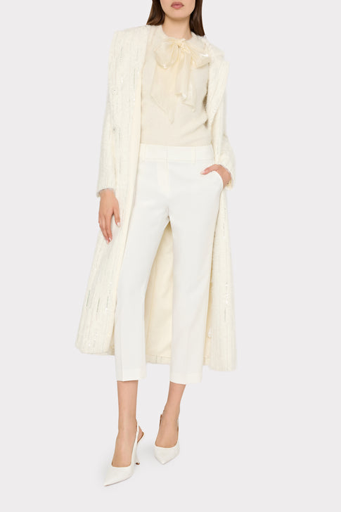 Embellished Faux Mohair Coat White Image 2 of 4