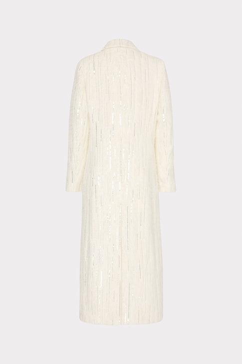Embellished Faux Mohair Coat Winter White Image 4 of 4
