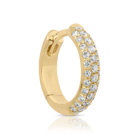 Gold Diamond Pavé Huggie Earrings - Product Detail | MILLY
