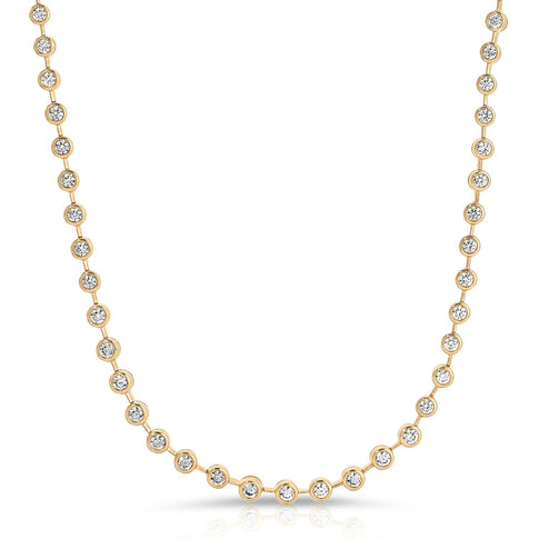 14K Yellow Gold Ultimate Diamond Tennis Necklace - Product View | MILLY