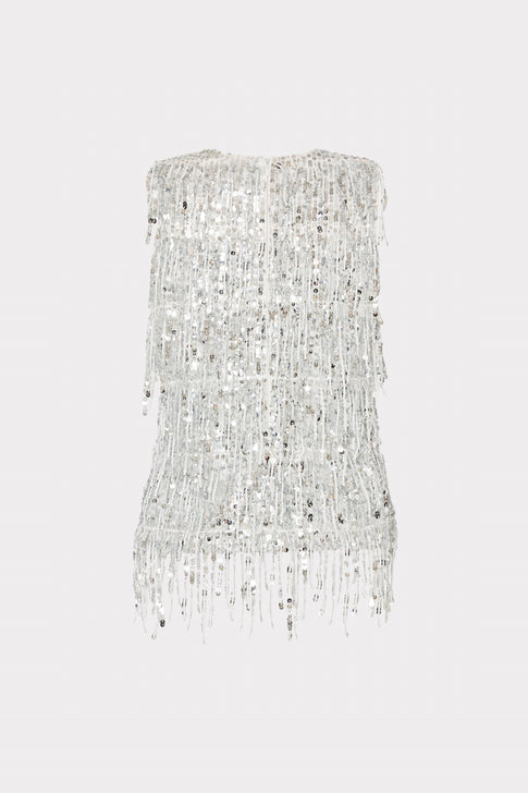 Royce Fringe Sequin Top Silver Image 6 of 6