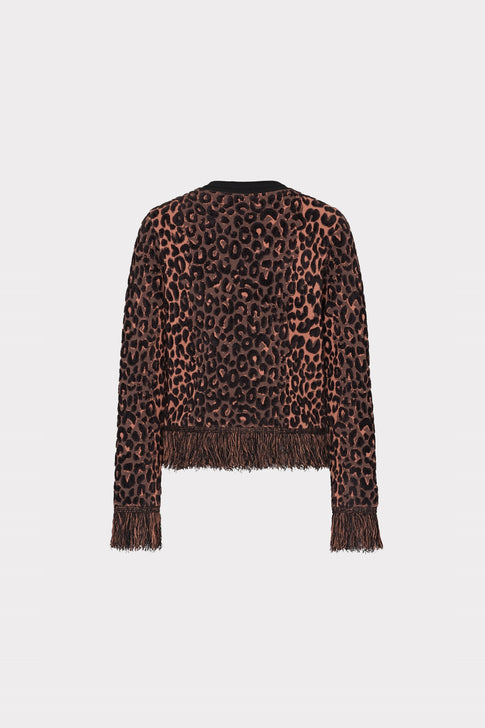 Leopard Fringe Cardigan Jacket Multi Image 5 of 5