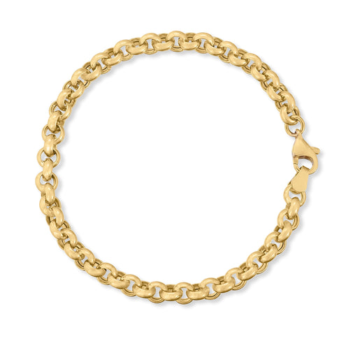 14K Yellow Gold Rolo Chain Bracelet - Flat Lay | MILLY