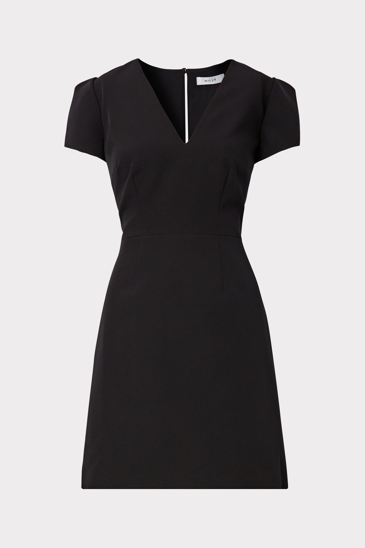 Cady Atalie Short Sleeve V-Neck Mini Dress in Black | Milly Black / 2 Cady Atalie Short Sleeve V-Neck Mini Dress in Black | Milly Black / 2