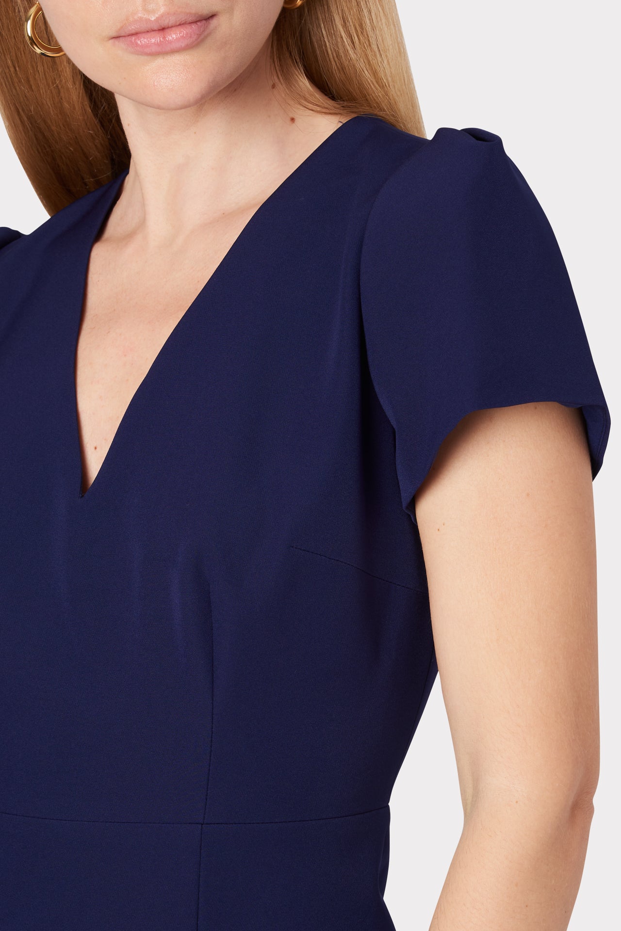 Cady Atalie Short Sleeve V-Neck Mini Dress in Navy Blue | Milly Cady Atalie Short Sleeve V-Neck Mini Dress in Navy Blue | Milly