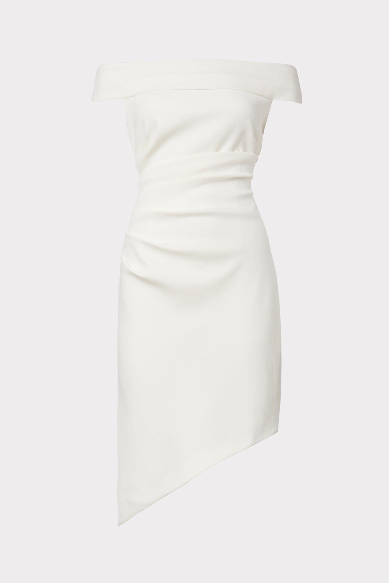 Ally Off The Shoulder Asymmetric Cocktail Dress in White | Milly Ecru / 12 Ally Off The Shoulder Asymmetric Cocktail Dress in White | Milly Ecru / 12