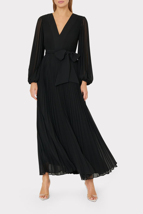 Nadie Pleated Maxi Dress Black Image 2 of 4