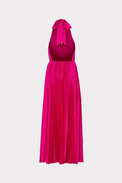 Kora Satin Pleated Dress