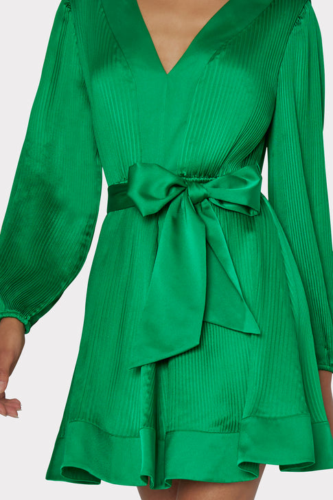 Liv Satin Pleated Dress