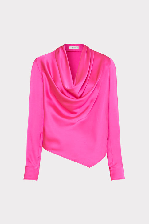 Nancy Satin Cowl Top Milly Pink Image 1 of 4