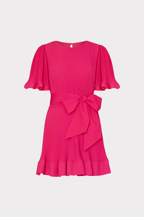 Lumi Pleated Dress Milly Pink Image 1 of 4