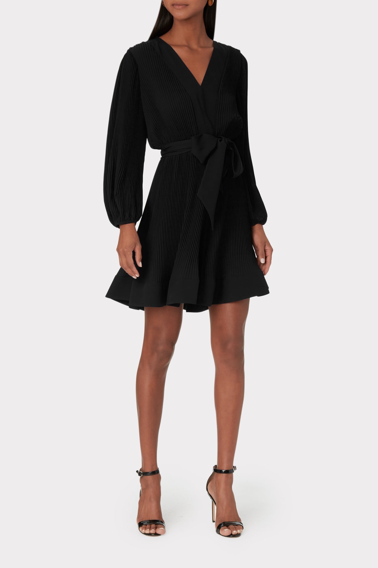 Milly Women's Liv Belted Pleated Dress - Black - Size 6 Milly Women's Liv Belted Pleated Dress - Black - Size 6