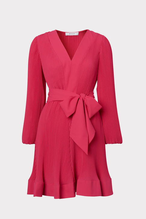 Liv Pleated Dress Milly Pink Image 1 of 4