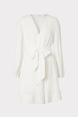 lillie long sleeve mini dress white Milly Women's Liv Belted Pleated Dress - White