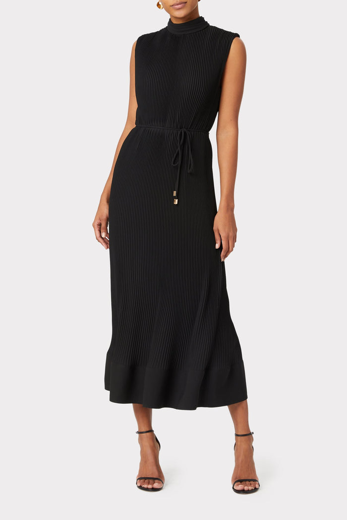 Melina Solid Pleated Dress