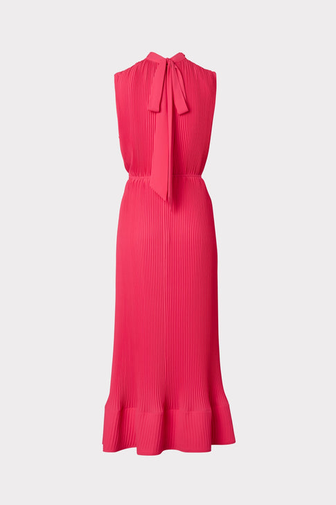 Melina Solid Pleated Dress Milly Pink Image 4 of 4