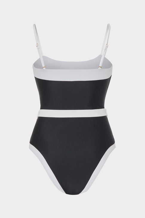 Strapless Colorblock One-Piece Black/White Image 4 of 4
