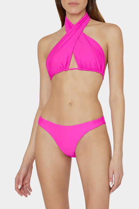 Women's Pink Halter Neck Bikini Top