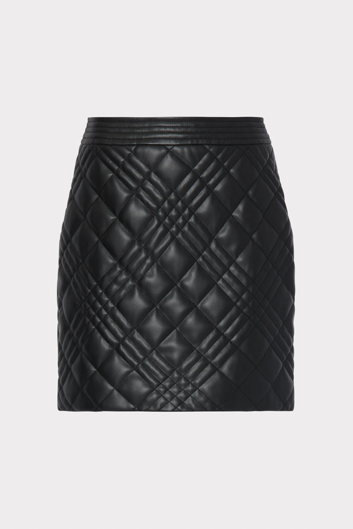 Hailey Quilted Vegan Leather Skirt