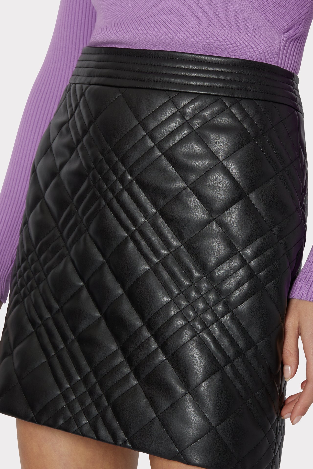 Hailey Quilted Vegan Leather Skirt