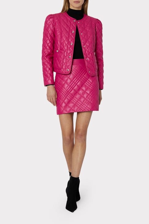 Hailey Quilted Vegan Leather Skirt