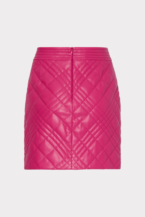 Hailey Quilted Vegan Leather Skirt