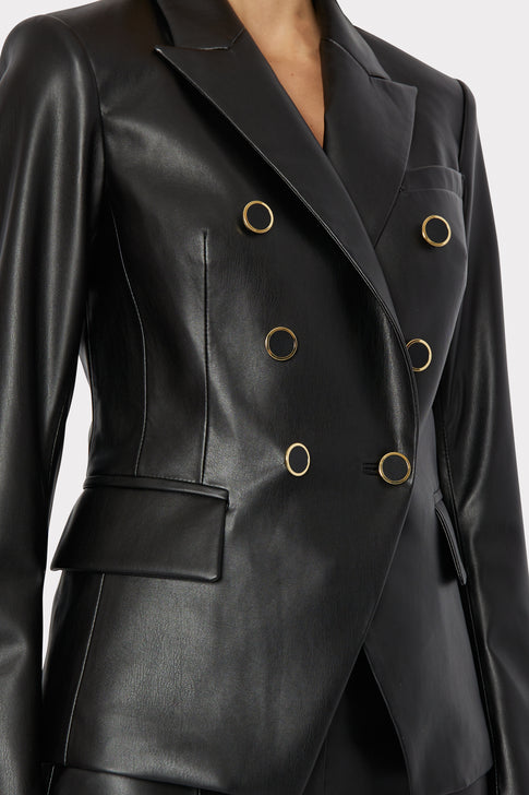 Inez Vegan Leather Blazer