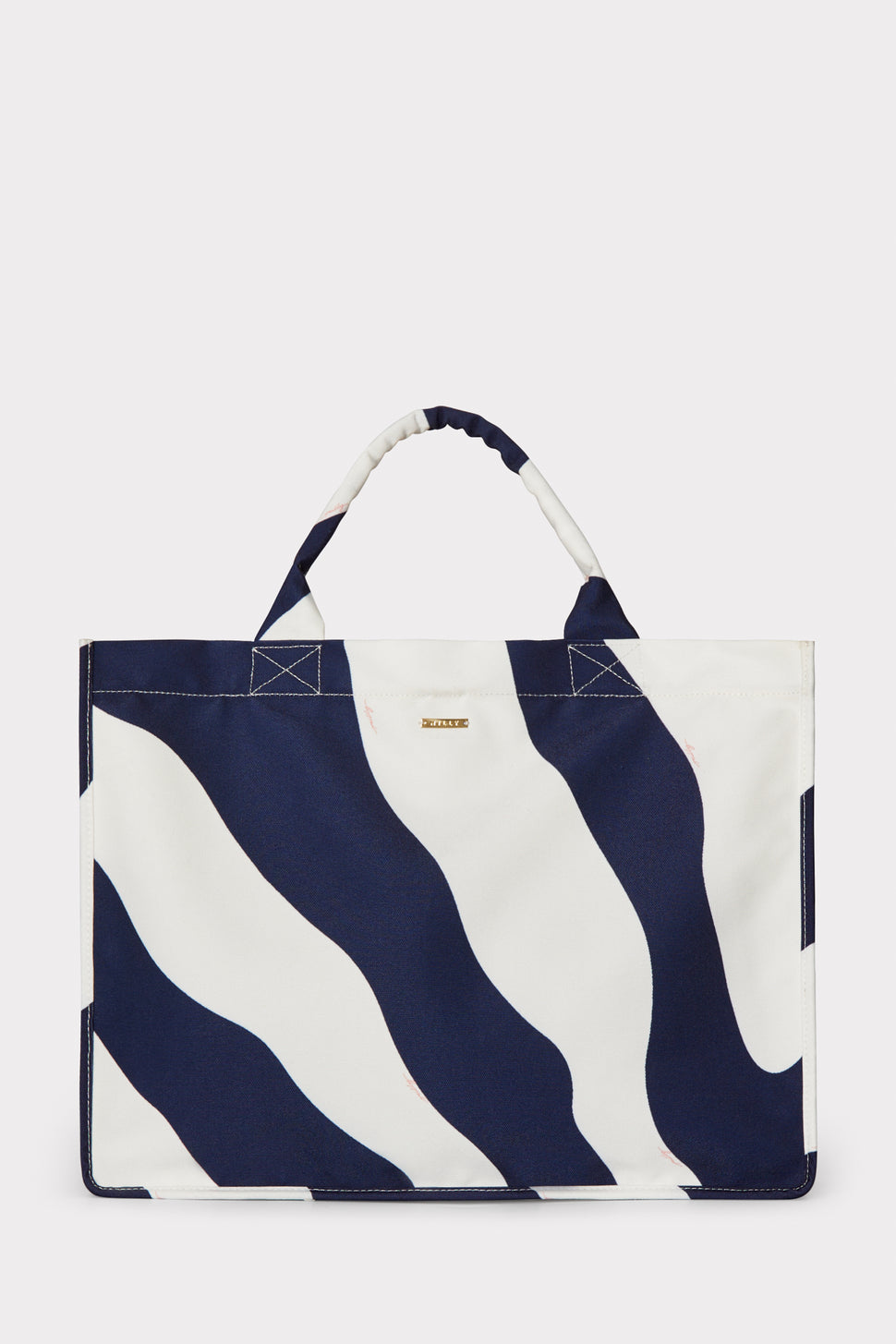 Versace Zebra Large Canvas Tote Bag in Blue