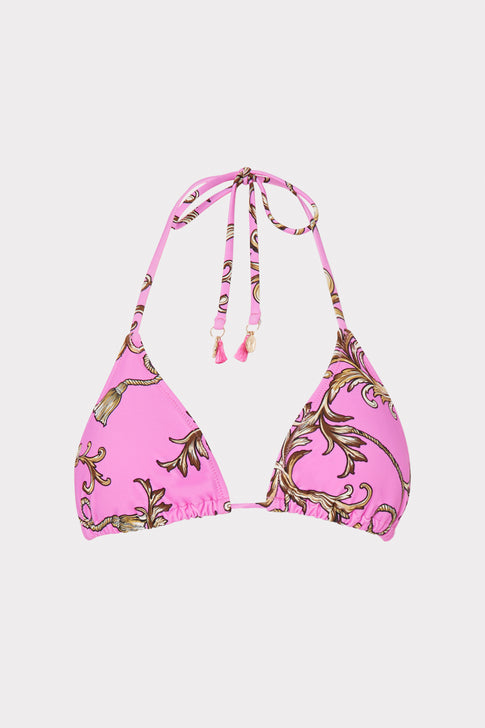Milly Chain Print Bikini Top Pink Multi Image 1 of 4