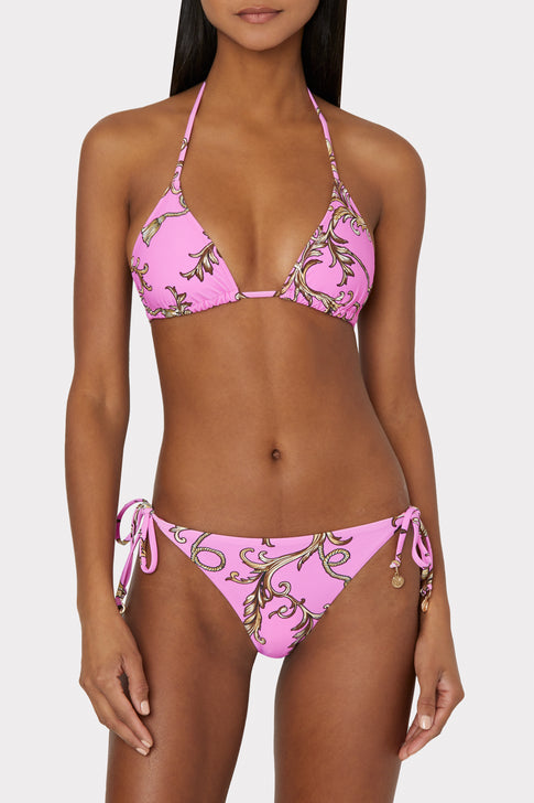 Milly Chain Print Bikini Top In Pink Multi - MILLY in Pink Multi