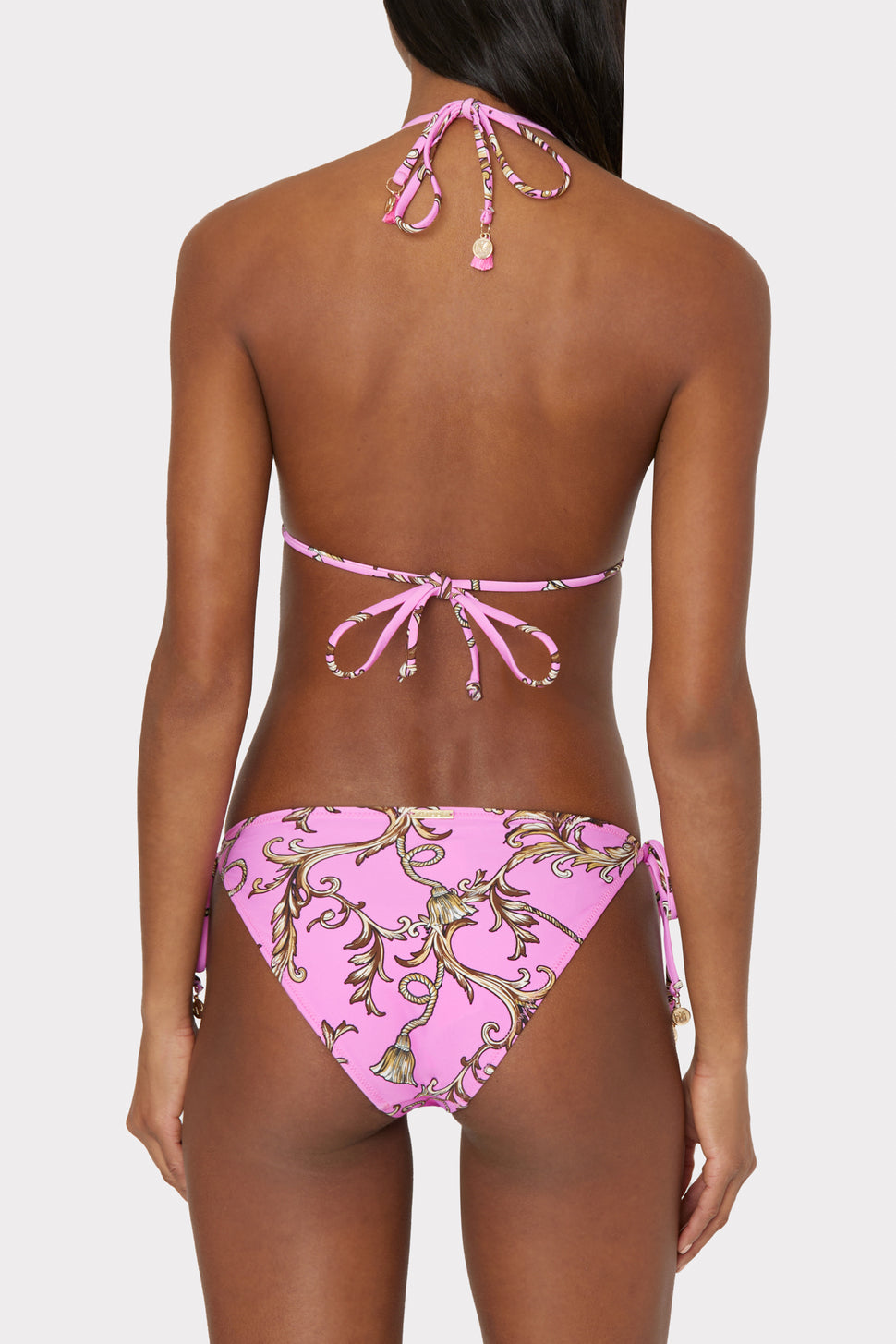 Milly Chain Print Bikini Top In Pink Multi - MILLY in Pink Multi